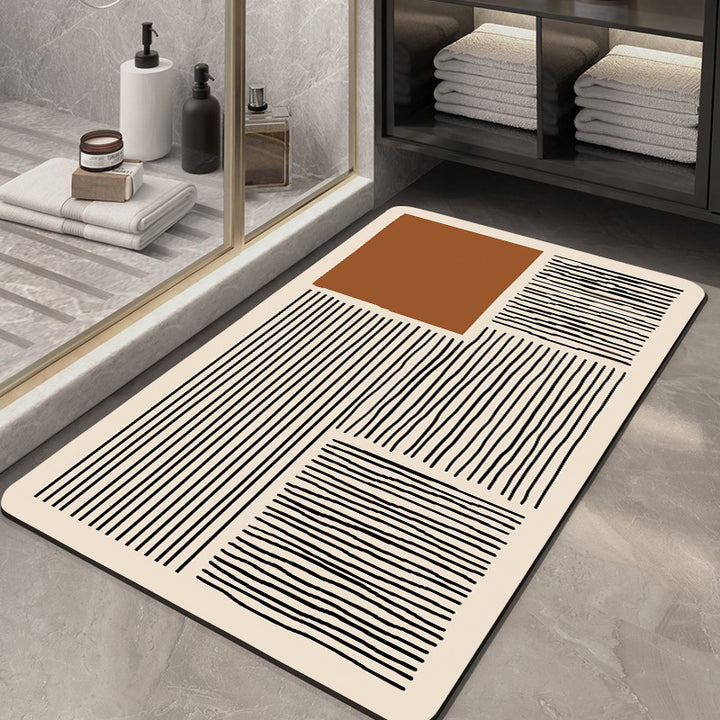 Texturiertes abstraktes Design Badezimmermatte Karnz