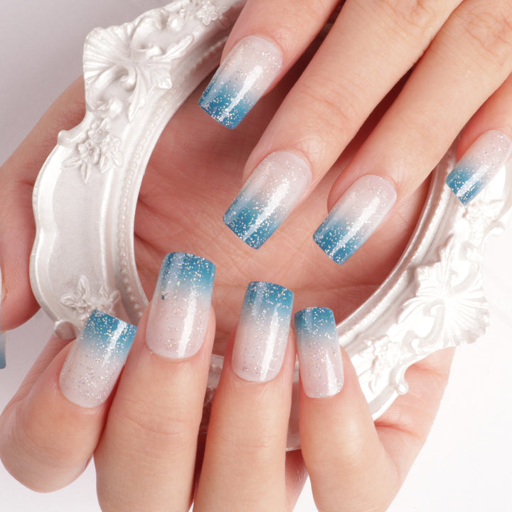 Ombre Glitter Druck-Nägel Karnz