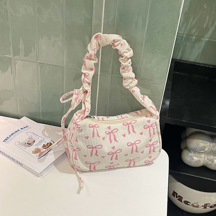 Verspielte Schleifen-Print Schultertasche