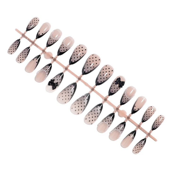 Elegante Polka Dot Drucknägel mit Schleifenakzenten Karnz