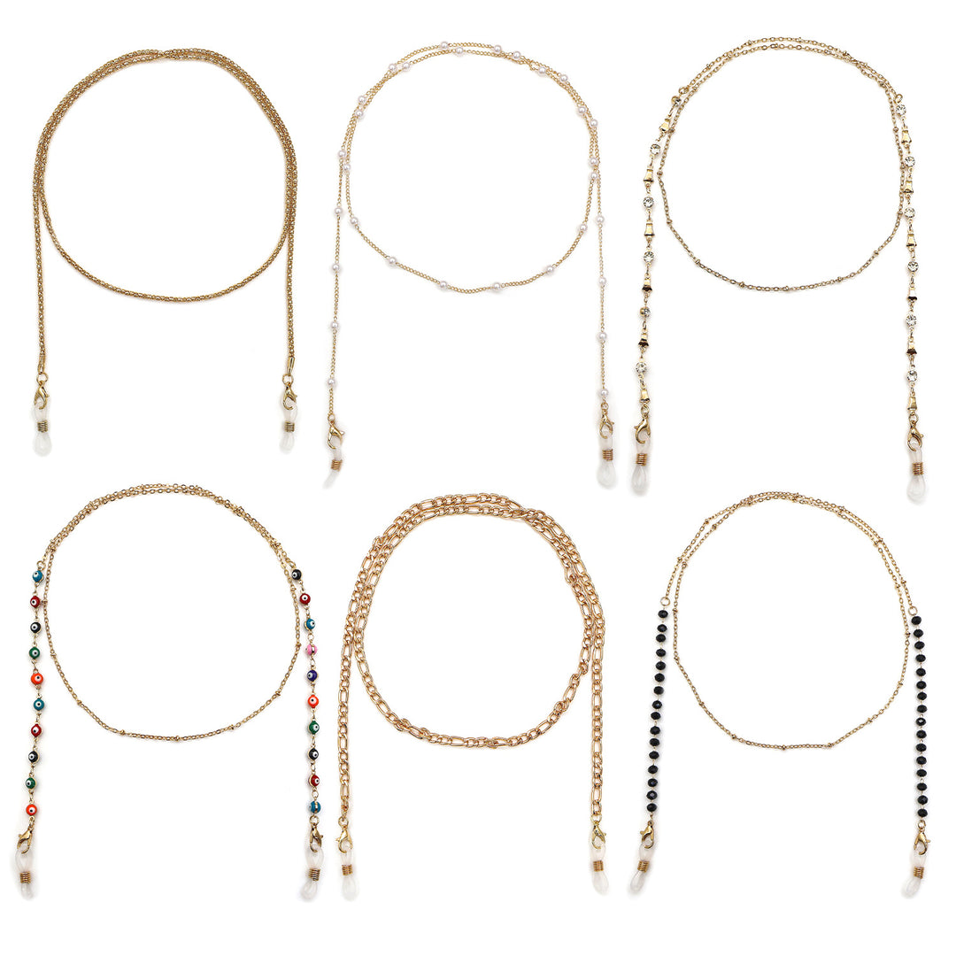 Elegante Kristall Brillen Kette Karnz
