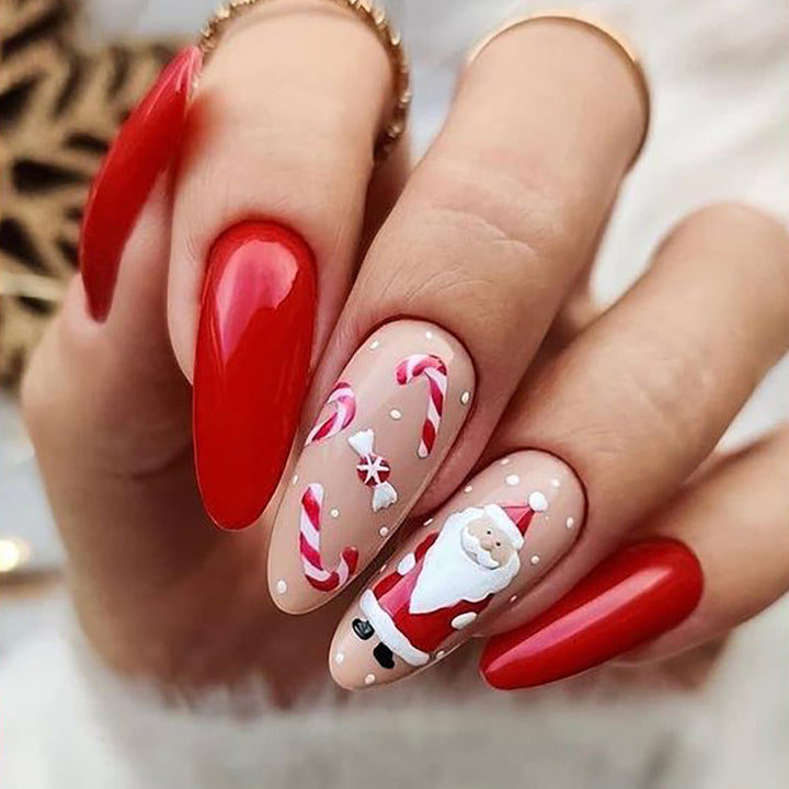 Festliches Santa Claus Press-On Nagelset Karnz