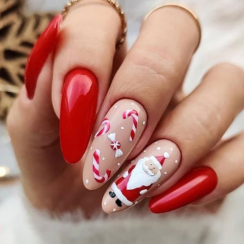 Festliches Santa Claus Press-On Nagelset Karnz
