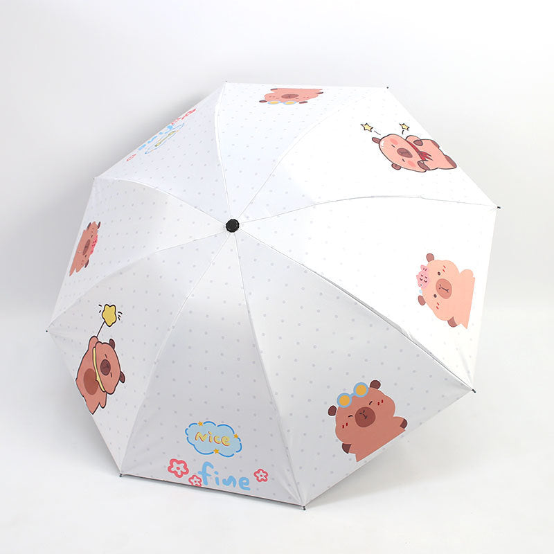 Damen Falt-Regenschirm mit tierischem Charakter Karnz