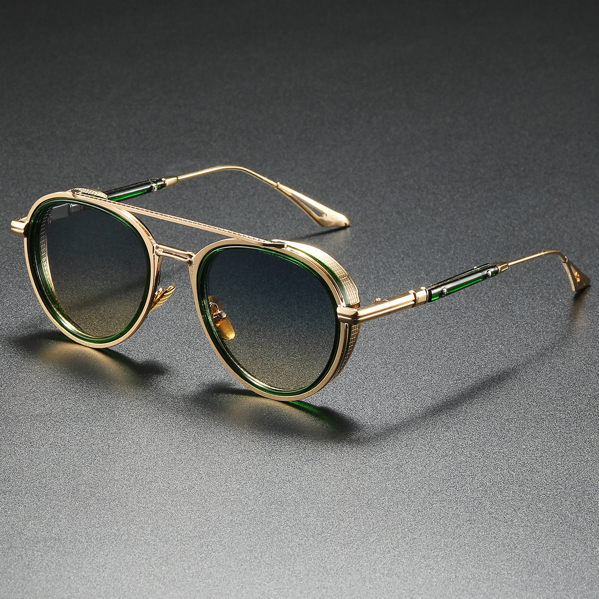 Damen Designer-Sonnenbrille mit luxuriösem Metallrahmen und Retro-Akzenten Karnz