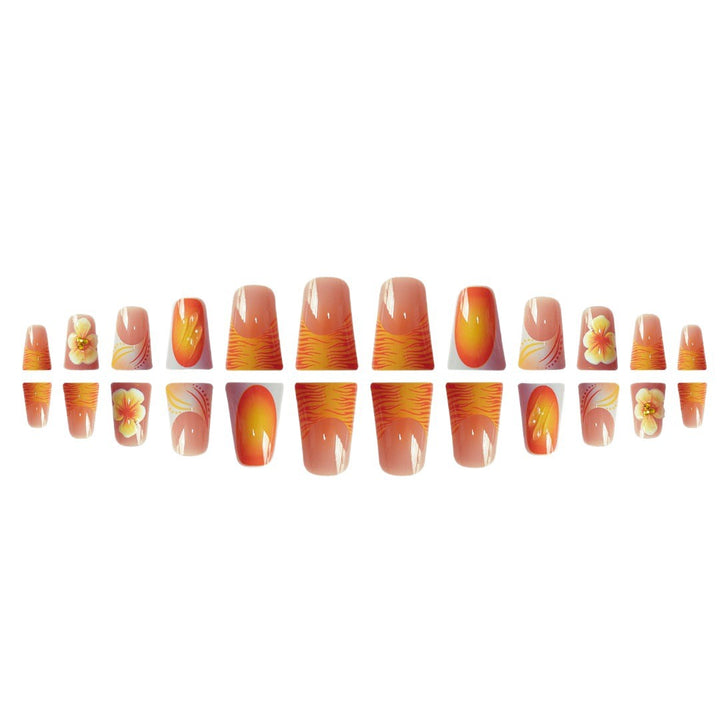 Künstlerisches Floral Press-On Nails Set Karnz