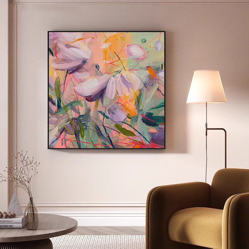 Bunte florale Leinwandkunst