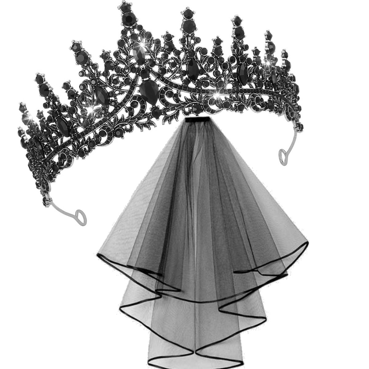 Damen Hochzeit Tiara und Schleier Set Karnz