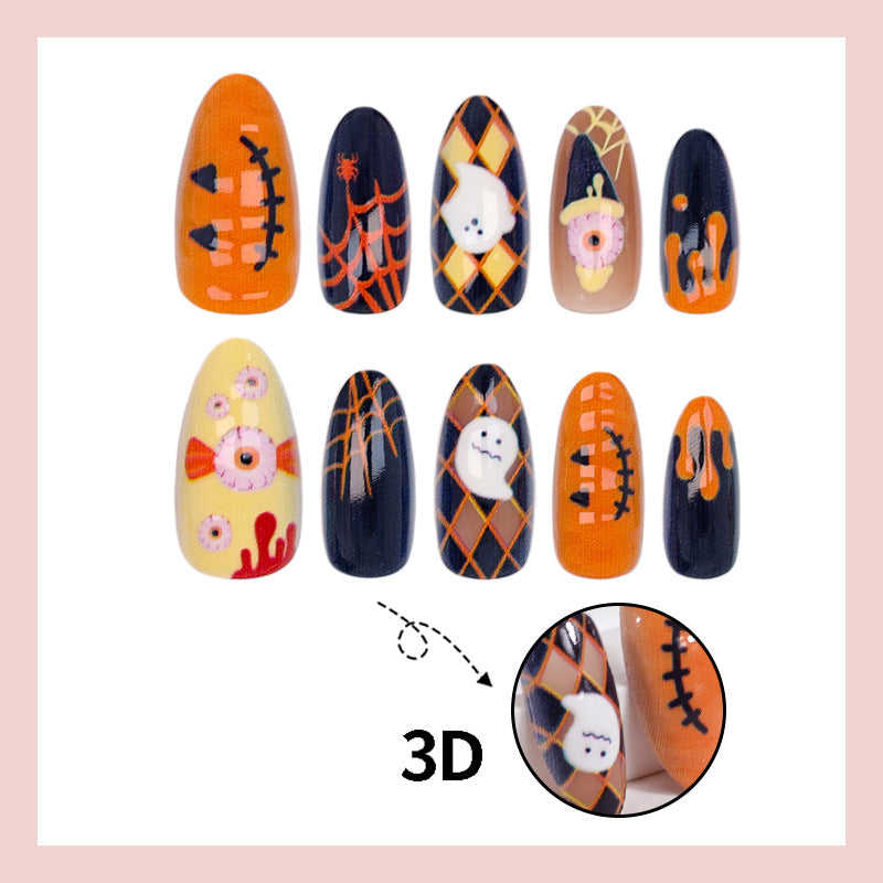 Kunstnagelset mit Halloween-Motiven und festlichen Designs Karnz
