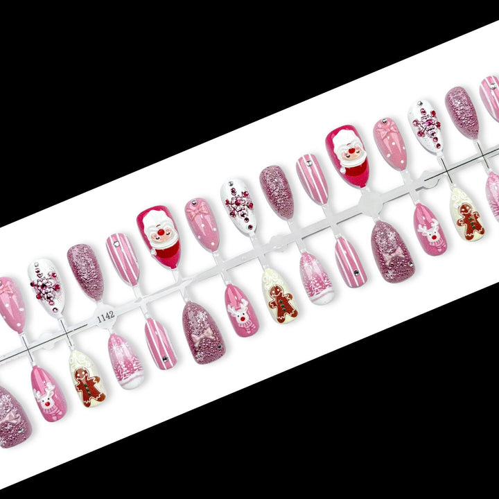 Festliches thematisiertes Press-On Nagelkunstset