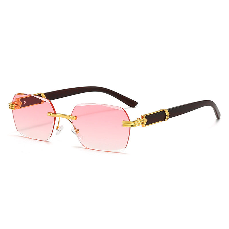 Damen modische quadratische Sonnenbrille mit goldenen Akzenten Karnz