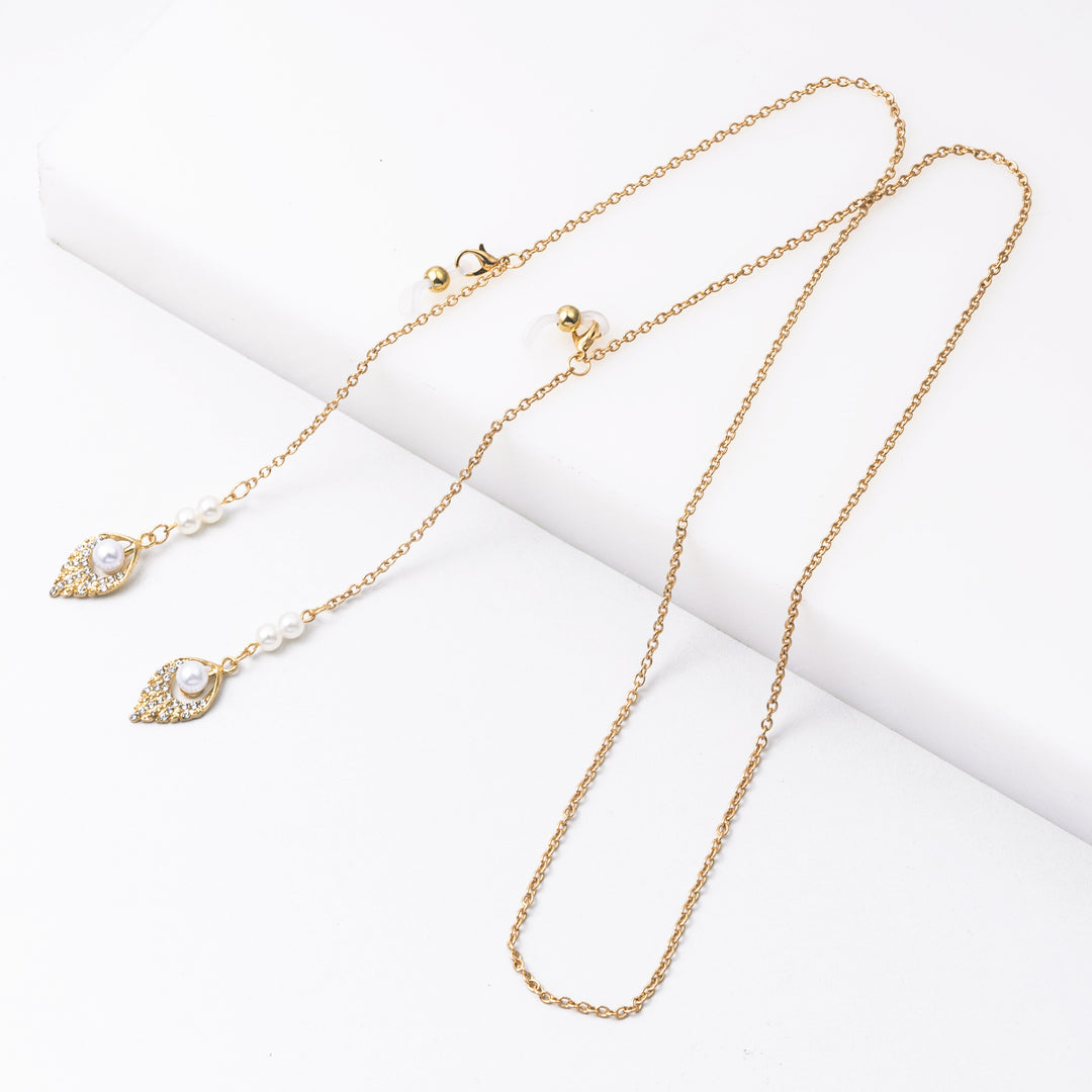 Elegante Perlenohrringe mit Kette Karnz