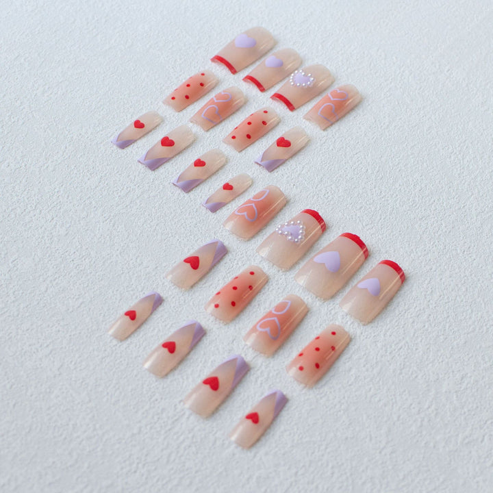 Romantisches Herz-Themen-Nagelkunst-Set