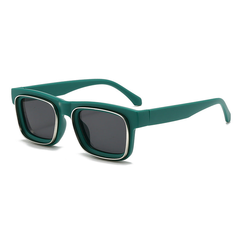 Damen modische quadratische Sonnenbrille mit kontrastierendem Rahmen Karnz