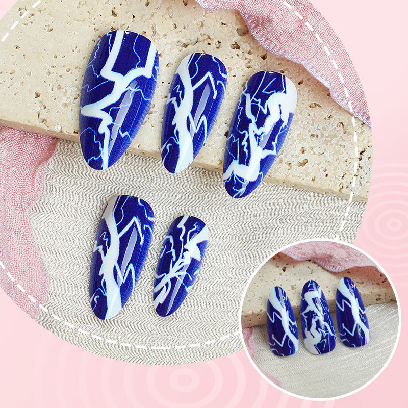 Blitzableichenmuster Press-On Nagelset