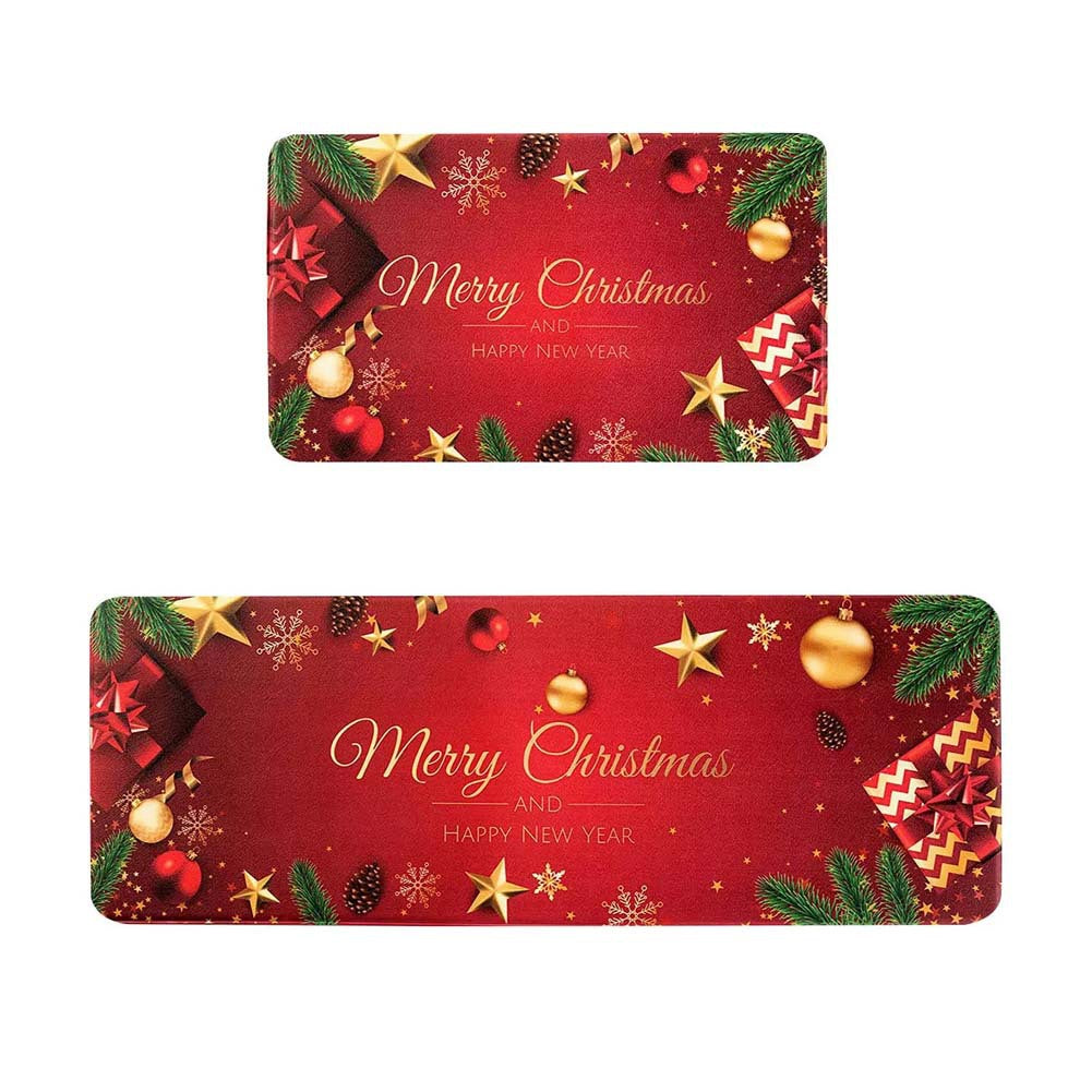 Festliches Weihnachts-Themen Küchenmatten-Set
