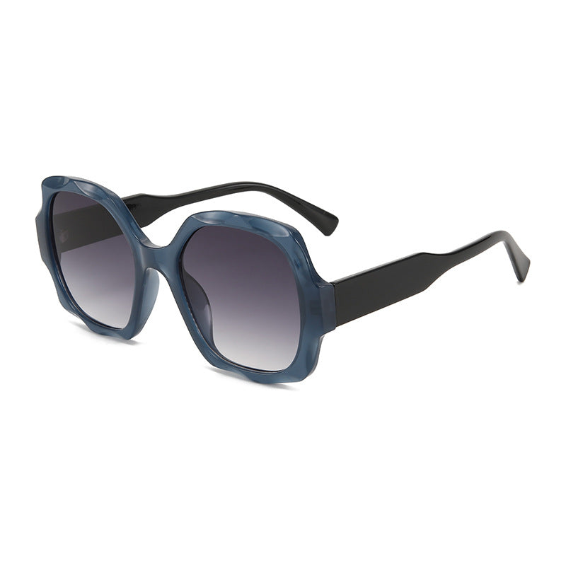 Damen Designer-Sonnenbrille mit innovativem, achteckigem Rahmen Karnz