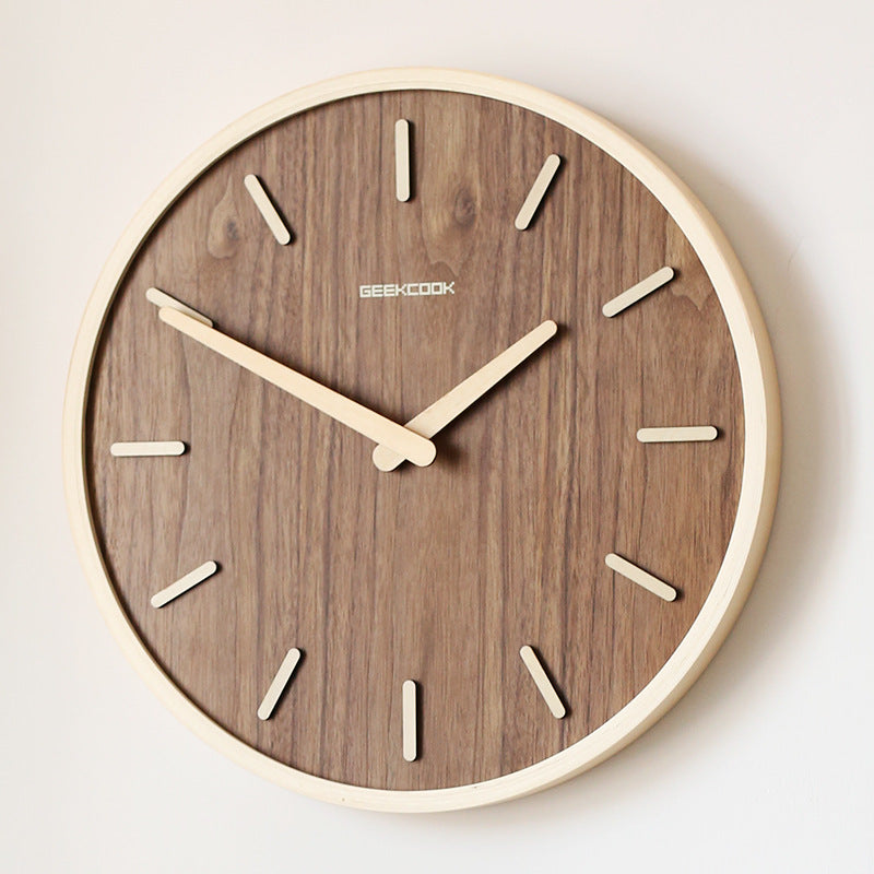 Minimalistische ruhige Holz Wanduhr 12 Zoll