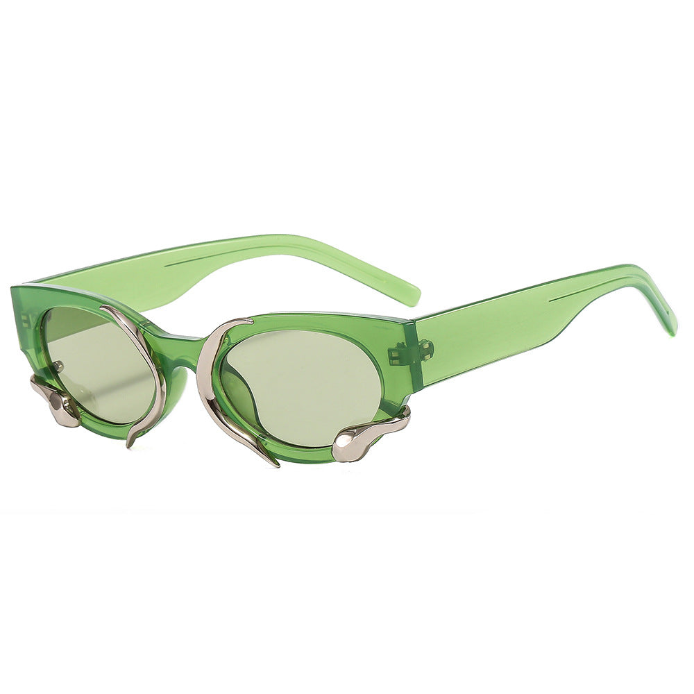 Damen Designer-Sonnenbrille mit einzigartigem, skulpturalem Rahmen Karnz