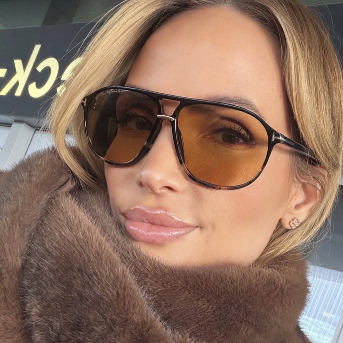 Damen quadratische Sonnenbrille mit luxuriösem Schildkrötenmuster und polarisierenden Gläsern Karnz