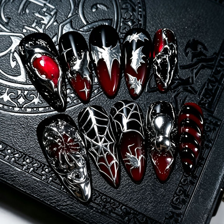 Gothic Halloween-Themen Press-On Nagelkunst Set Karnz