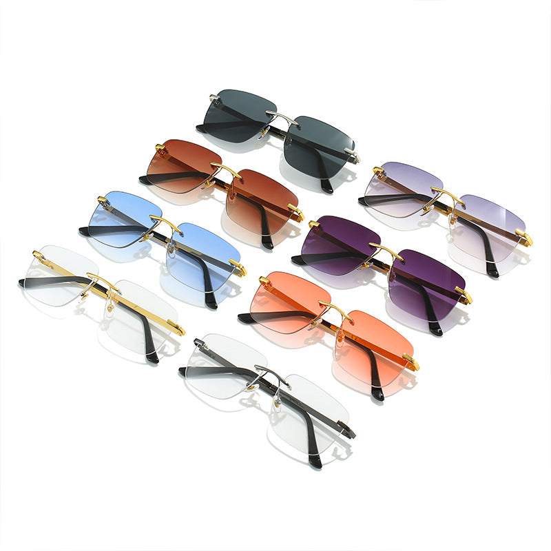 Damen modische rechteckige Halbrahmen-Sonnenbrille mit innovativem Design Karnz