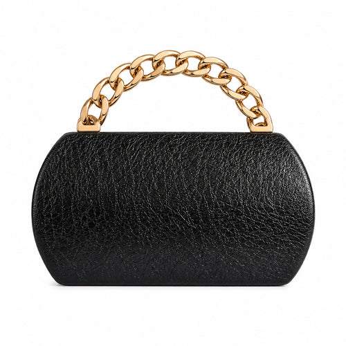 Strukturierte Kettentragehandtasche
