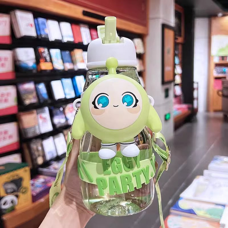 Damen Trinkflasche mit interaktivem Design und stylischem Charakterelement Karnz