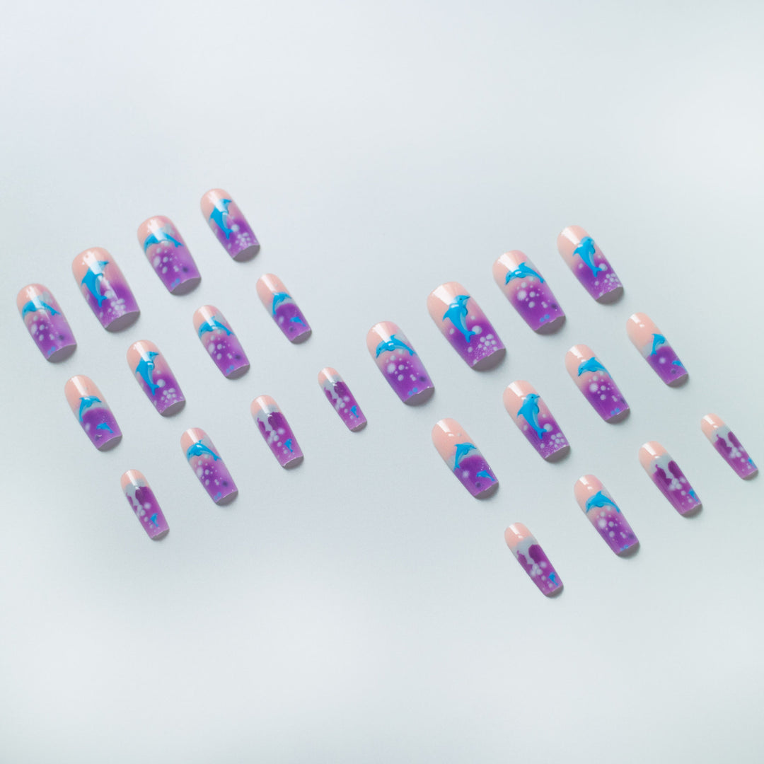 Delfin-Themen Künstliches Nageldesign Set