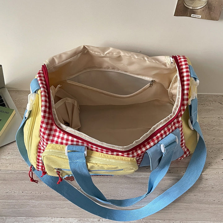 Stilvolle Karomuster Duffle Bag