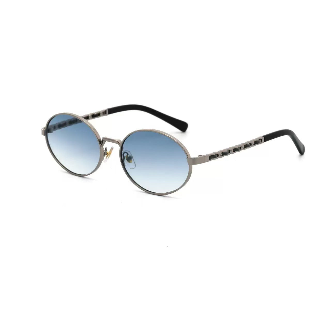 Damen elegante runde Sonnenbrille mit luxuriösem Rahmen und komfortablen Bügeln Karnz