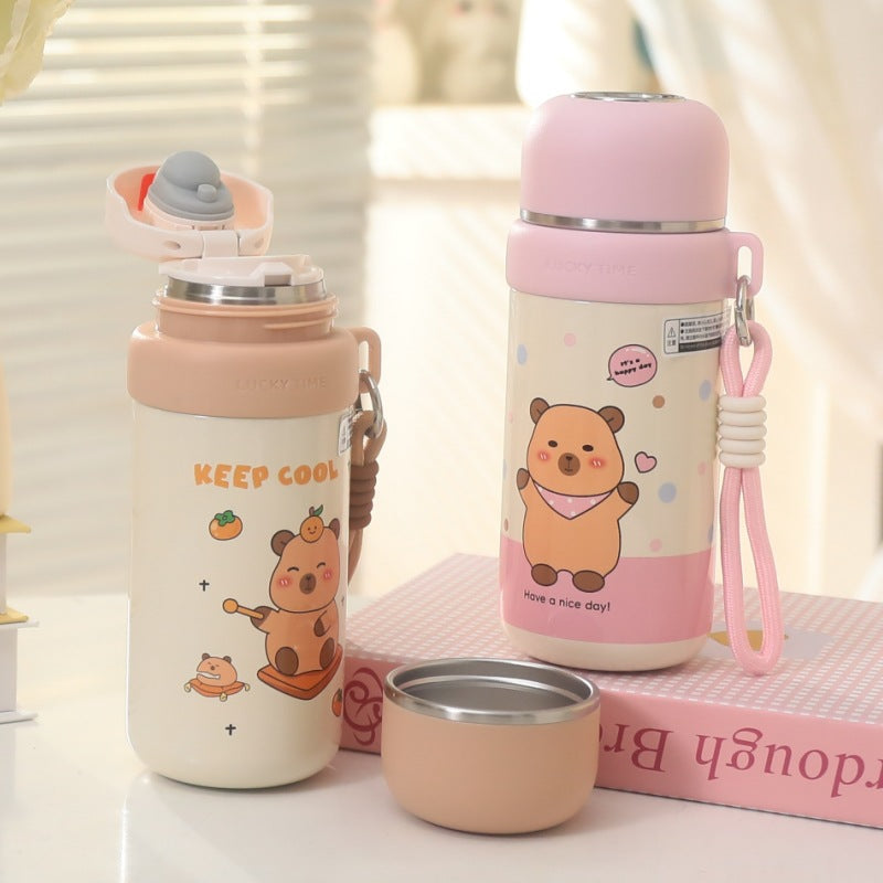 Damen Isolierflasche mit Tiermotiv und Trageschlaufe Karnz