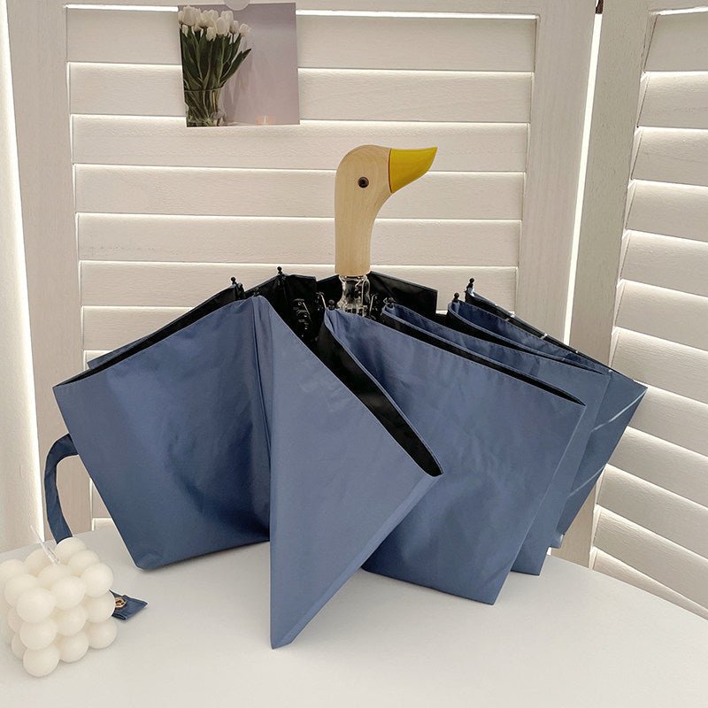 Damen Faltbarer Regenschirm mit einzigartigem Enten-Griff Karnz