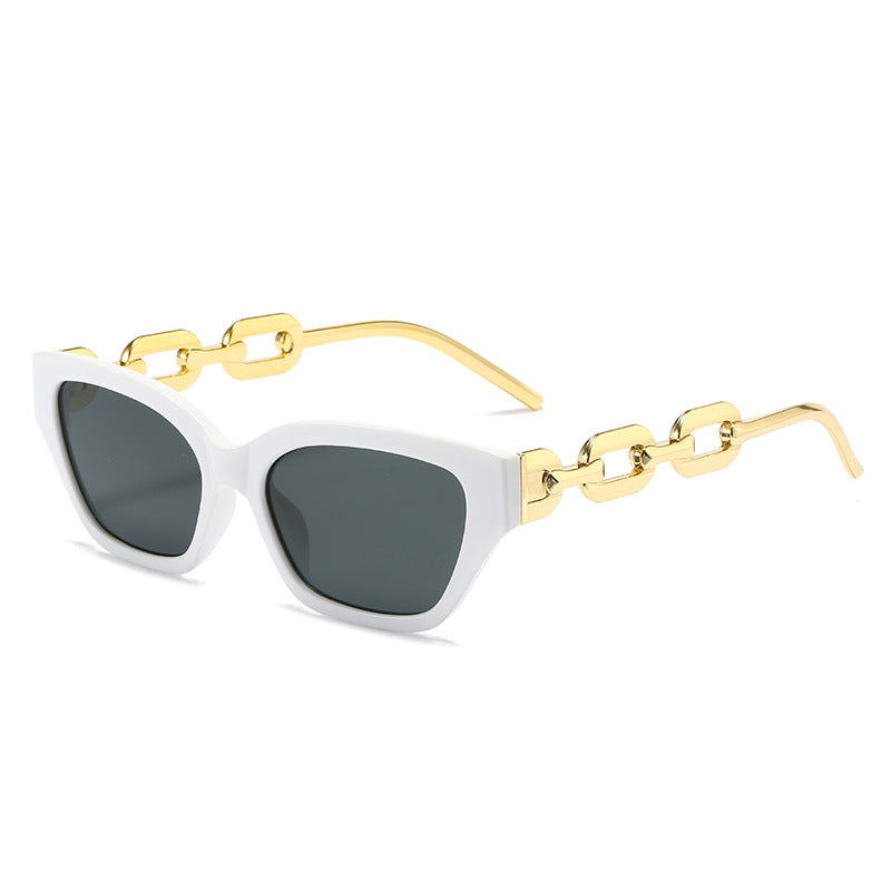 Damen modische Cat-Eye Sonnenbrille mit luxuriösem Kettenrahmen Karnz