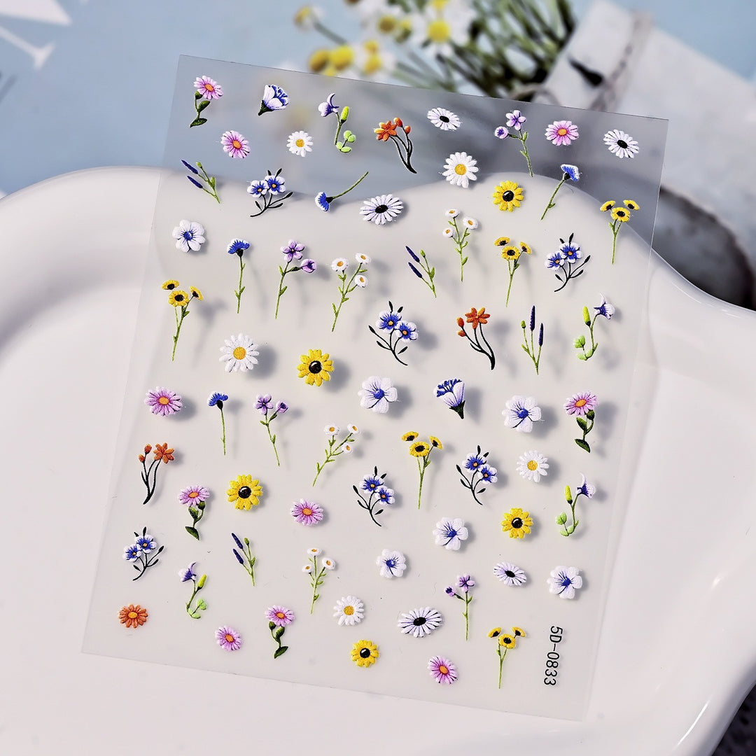 Blumen Nagelkunst Aufkleber