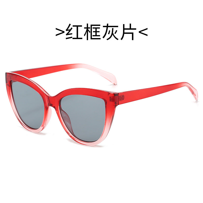 Damen Cat-Eye Sonnenbrille mit transparentem Rahmen und UV-Schutz Karnz