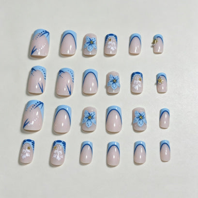 Blumenmuster Press-On Nail Art Karnz