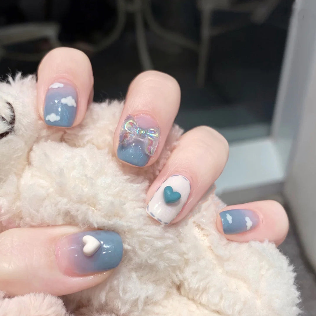 Künstliche Nagelspitzen mit Schleifen-Design Karnz