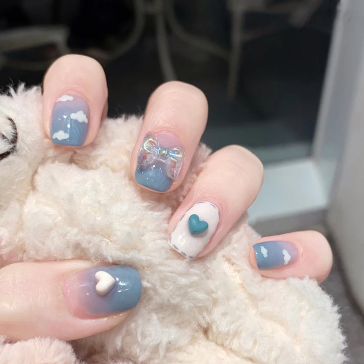 Künstliche Nagelspitzen mit Schleifen-Design Karnz