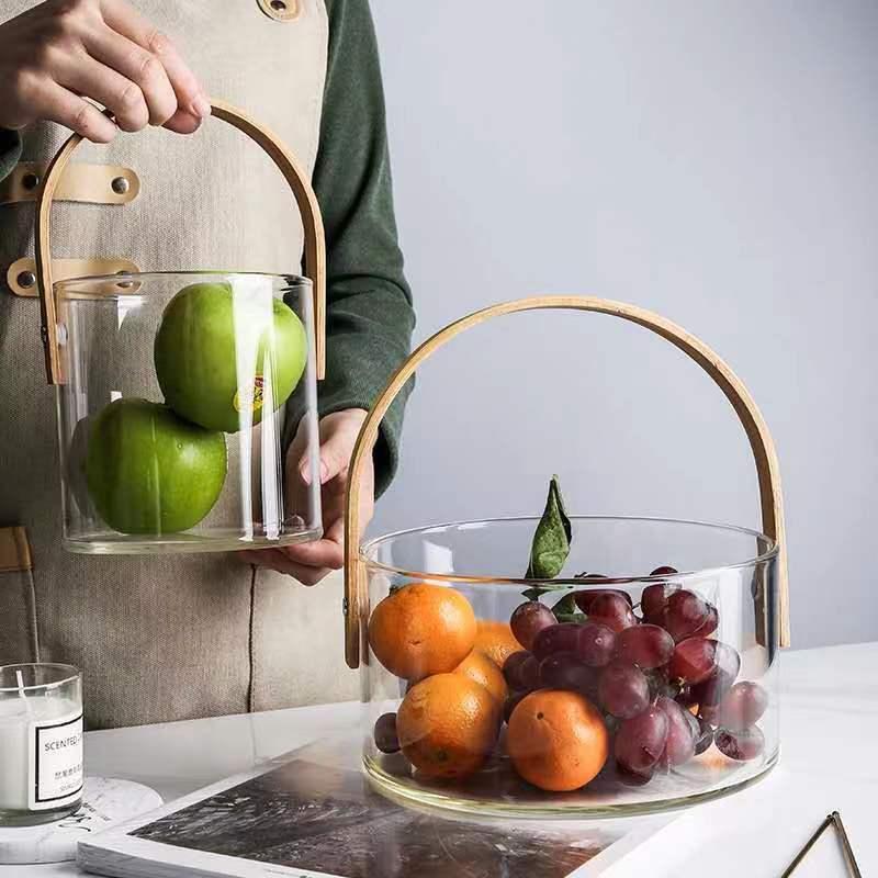 Damen dekorative Aufbewahrungsschale mit ergonomischem Holzgriff Karnz