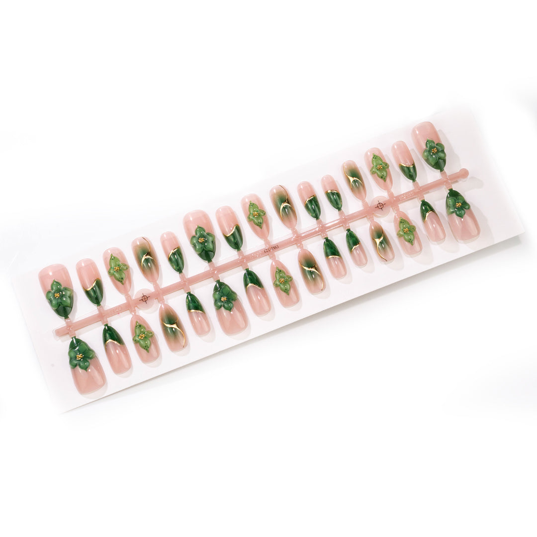 Blumen 3D Dekorative Press-On Nägel