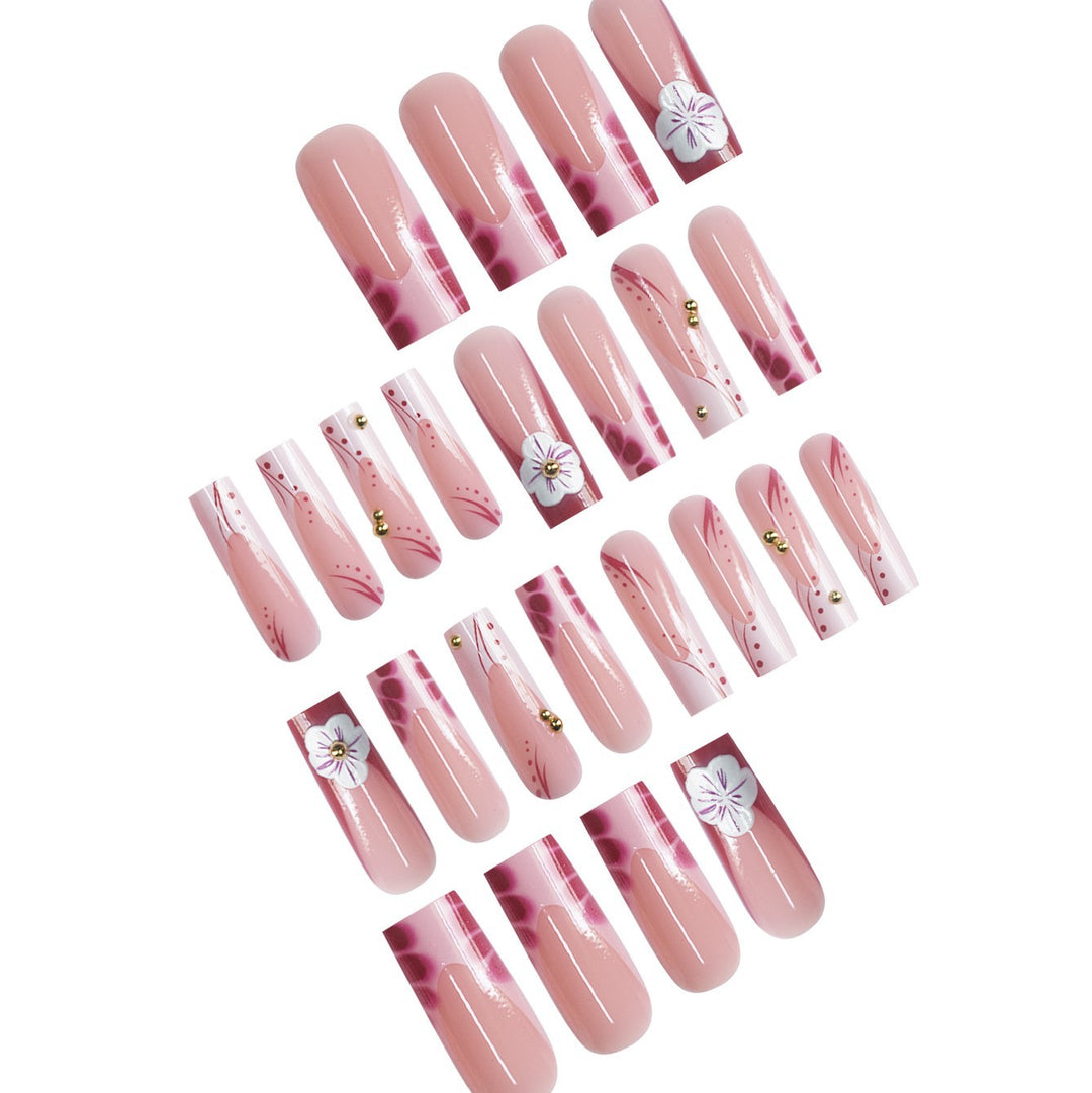 Künstlerische 3D Blumen Press-On Nageldesigns Karnz