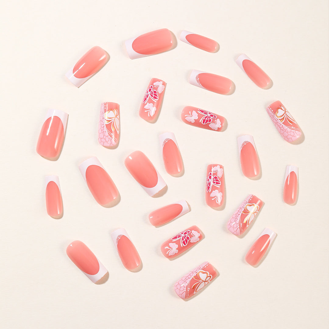 Blumenverzierte Acryl-Nagelverbesserungen Karnz