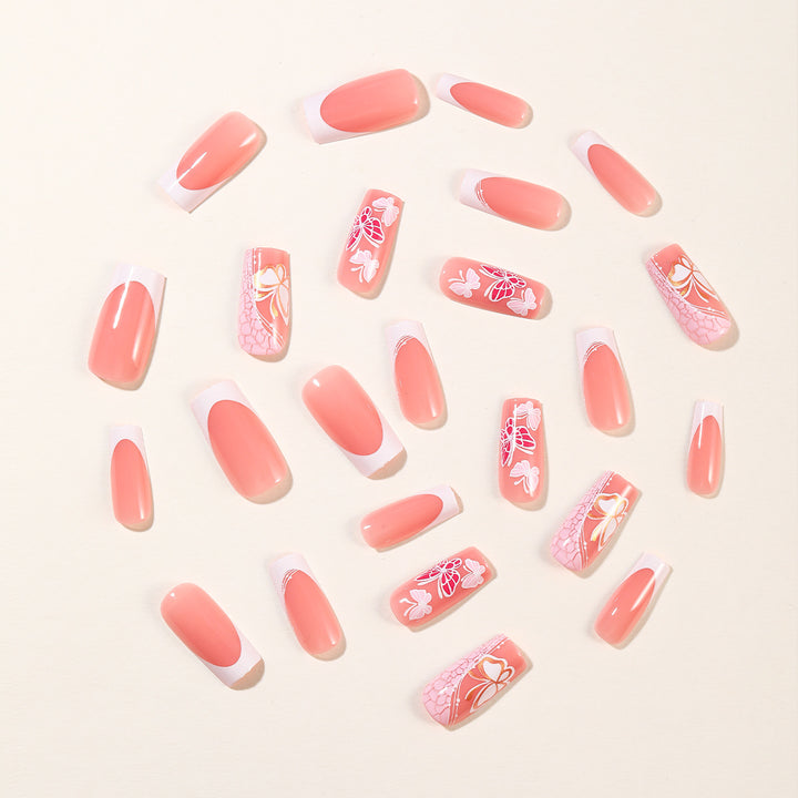 Blumenverzierte Acryl-Nagelverbesserungen Karnz