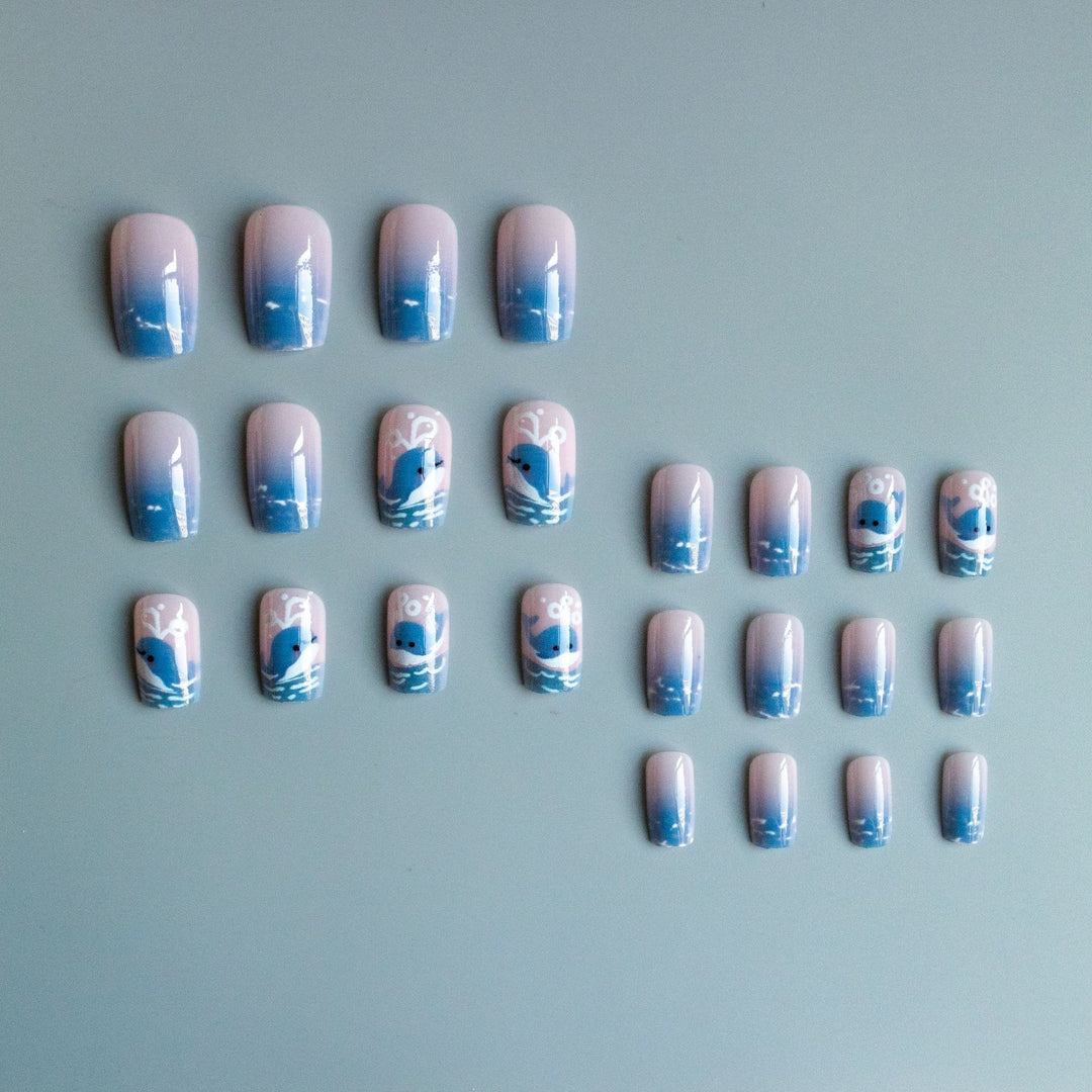 Künstlerisches Wal-Themen-Nagelkunst-Set