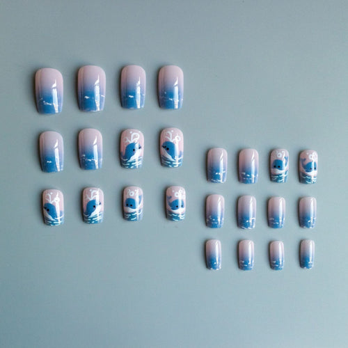 Künstlerisches Wal-Themen-Nagelkunst-Set