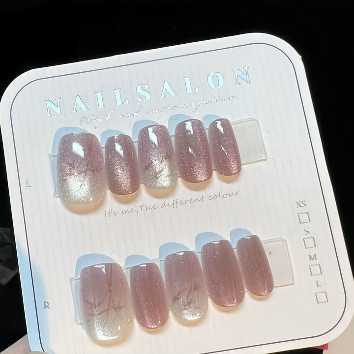Glänzendes Ombre Press-On Nagelset Karnz