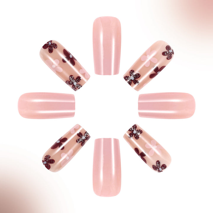 Künstlerisches Floral Gel Nagel Set Karnz