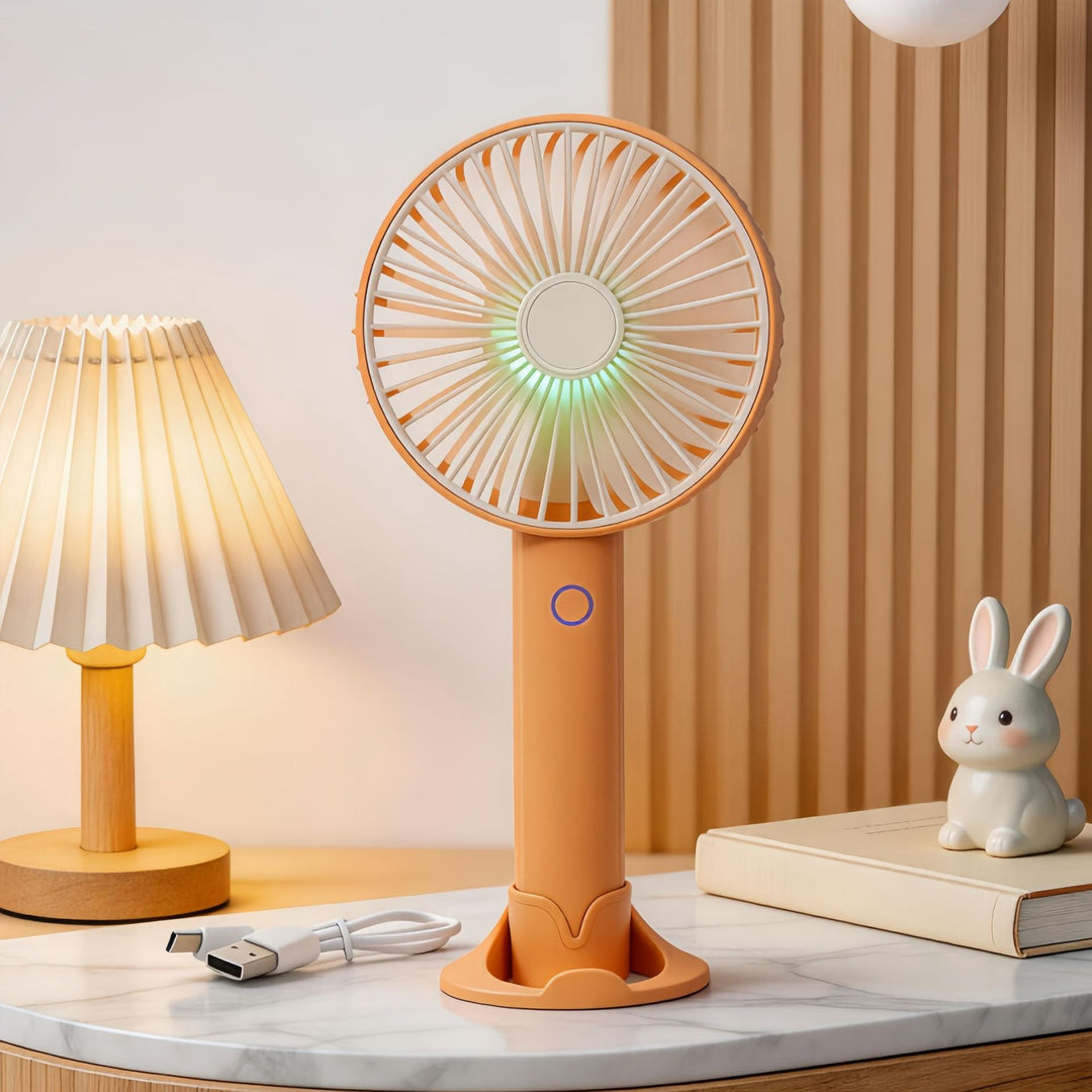 Damen Tragbarer Handventilator mit USB-Ladefunktion und LED-Beleuchtung Karnz