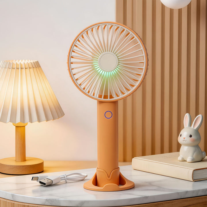 Damen Tragbarer Handventilator mit USB-Ladefunktion und LED-Beleuchtung Karnz